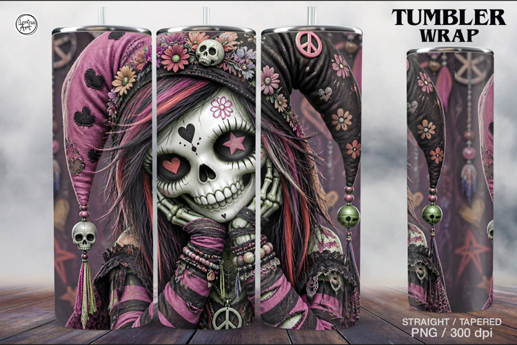 Zombie Doll Tumbler Wrap Sublimations, 20 oz