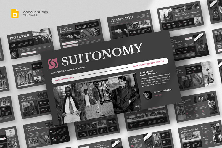 Men's Fashion Google Slides Template example image 1