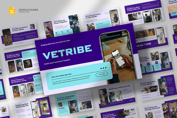 Mobile App Google Slides Template example image 1