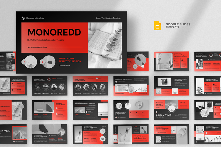 Red Minimalist Pitchdeck Google Slides Template