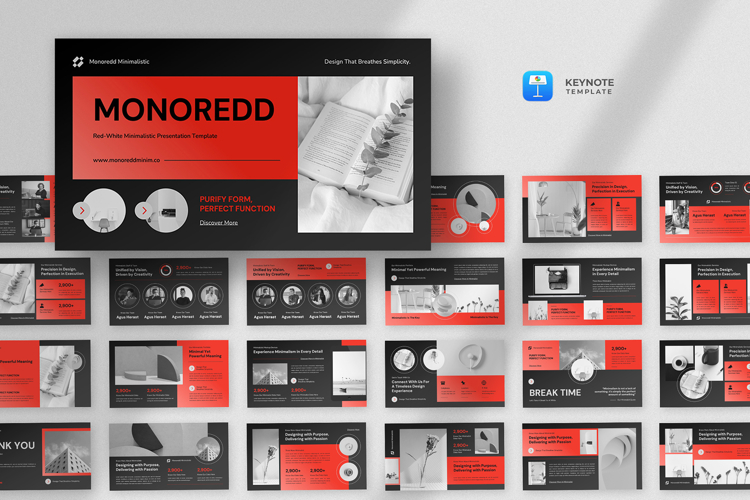Red Minimalist Pitchdeck Keynote Template