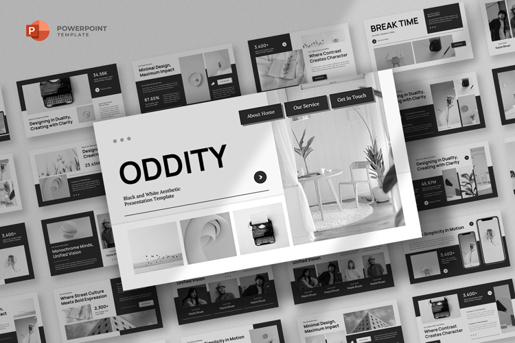 Black   White Powerpoint Template