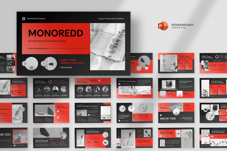 Red Minimalist Pitchdeck Powerpoint Template