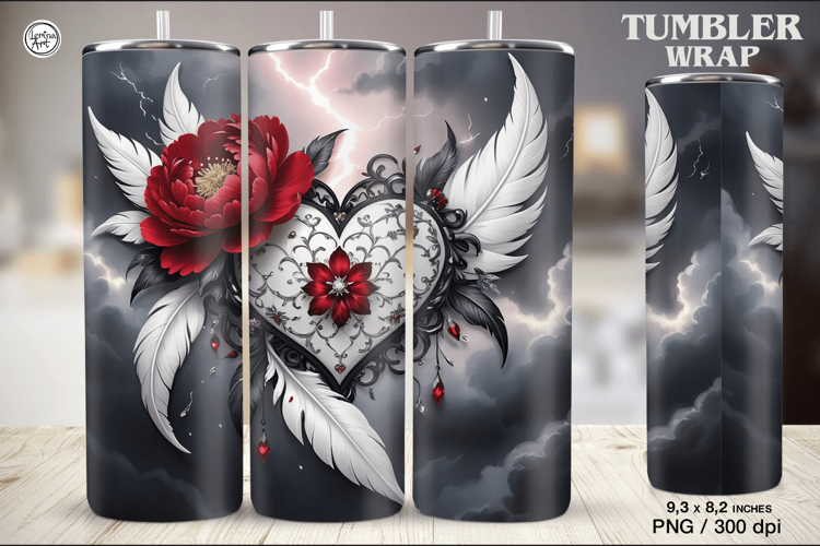 Heart Dream Tumbler Wrap Sublimation, 20 oz