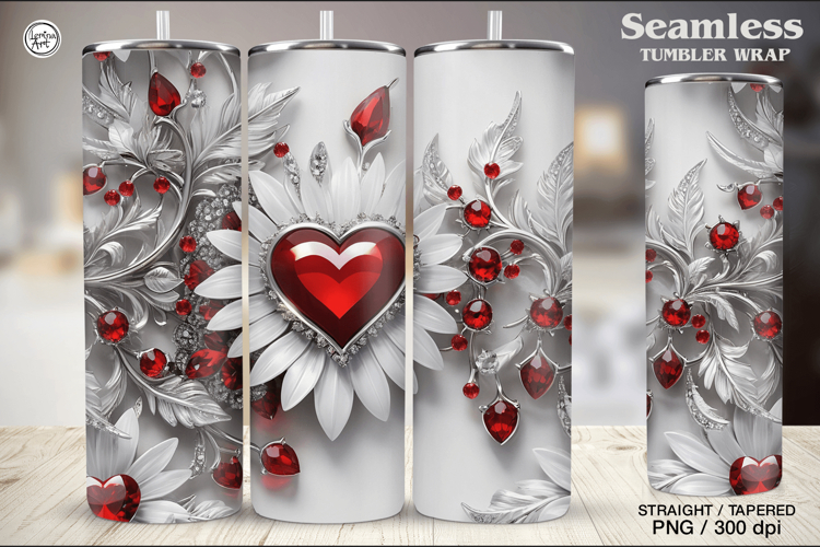 Heart Dream Tumbler Wrap Sublimation, 20 oz