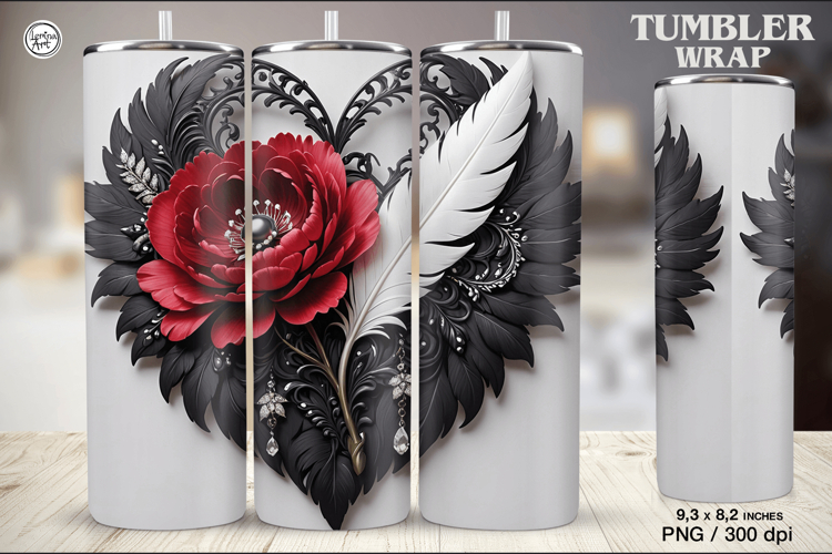 Heart Dream Tumbler Wrap Sublimation, 20 oz