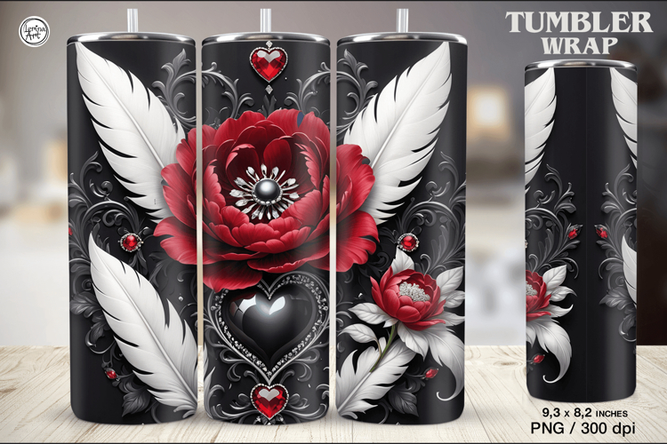 Heart Dream Tumbler Wrap Sublimation, 20 oz