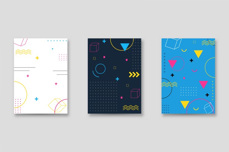 Trendy Memphis Vintage Cover Design Graphic