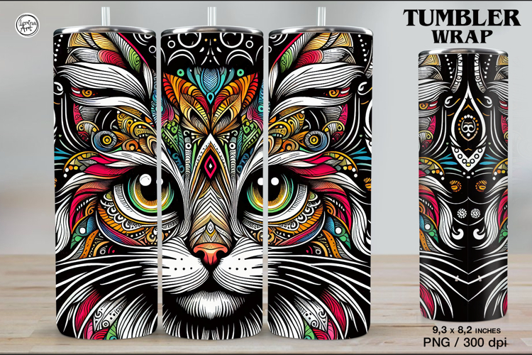 Cat Tumbler Sublimation, 20 oz Tumbler Wrap