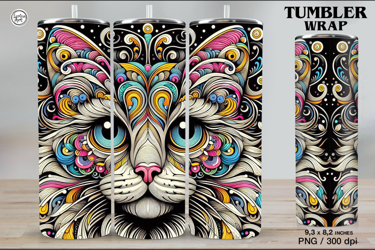 Cat Tumbler Sublimation, 20 oz Tumbler Wrap
