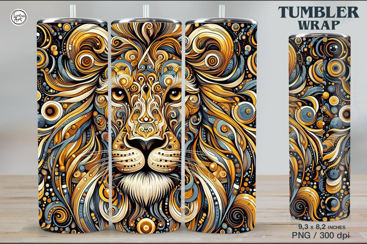 Lion Tumbler Sublimation, 20 oz Tumbler Wrap example image 1