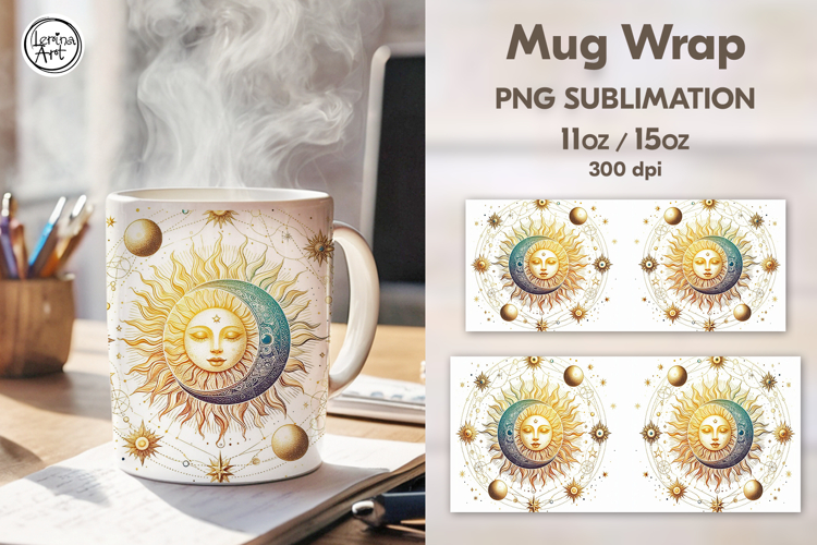 Celestial. Day & Night Mug Wrap 11 / 15 oz