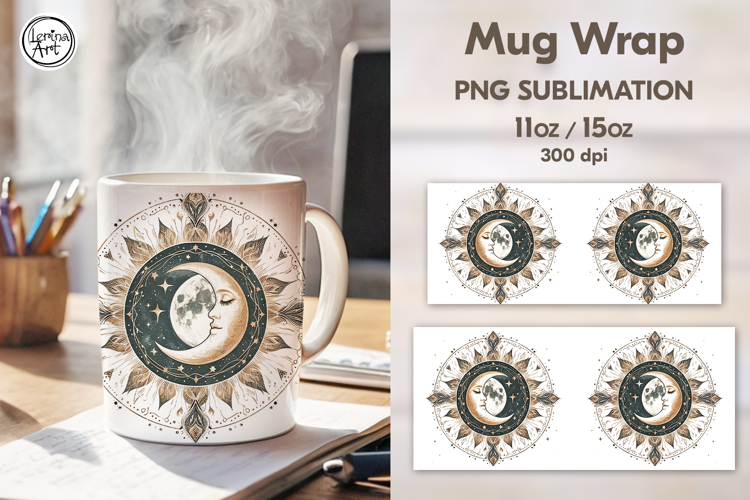 Celestial. Day & Night Mug Wrap 11 / 15 oz