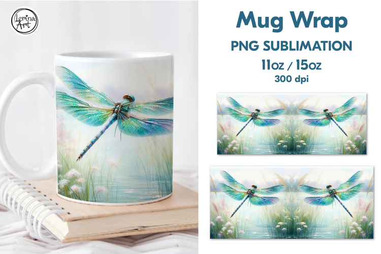 Dragonfly Mug Wrap 11 / 15 oz