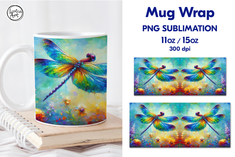 Dragonfly Mug Wrap 11 / 15 oz