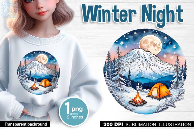 Winter Night. PNG sublimation