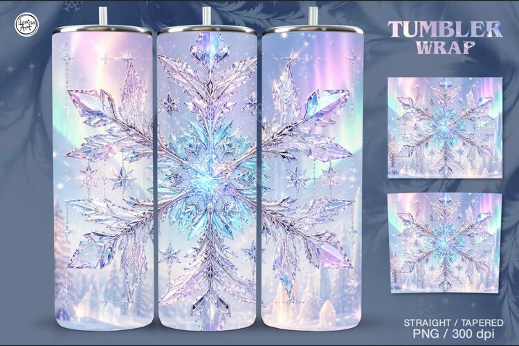 Northern Lights Seamless Tumbler Wrap 20 oz example image 1