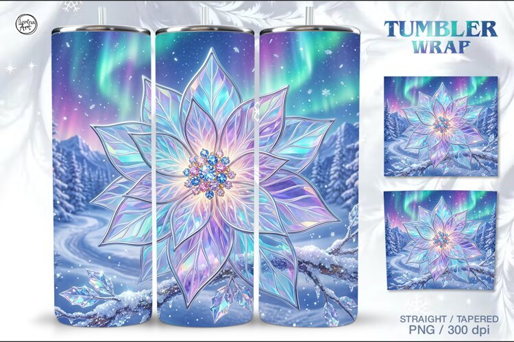 Northern Lights Seamless Tumbler Wrap 20 oz example image 1