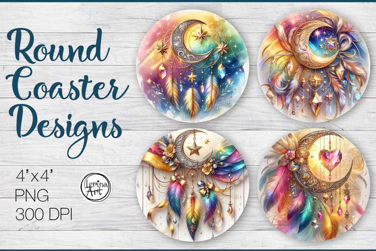 Dream Catcher Coaster Sublimation, 4 PNG