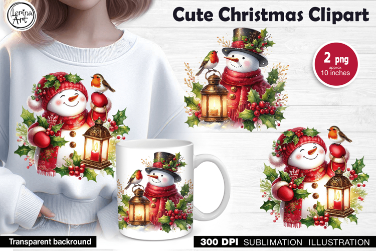 Christmas Snowman Clipart Image 14
