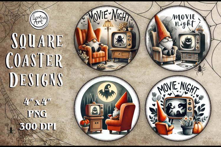 Halloween Coaster / Gnome / Printable Coaster / PNG