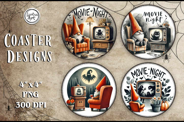 Halloween Coaster / Gnome / Printable Coaster / PNG