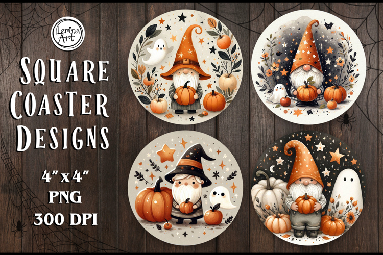 Halloween Coaster / Gnome / Printable Coaster / PNG