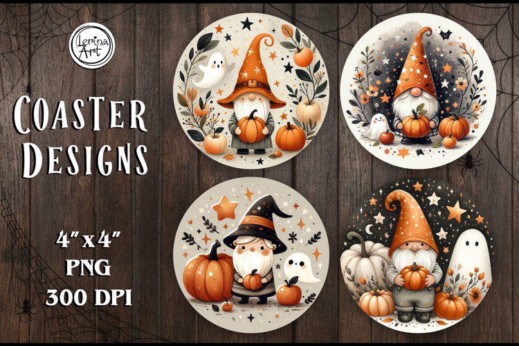 Halloween Coaster / Gnome / Printable Coaster / PNG