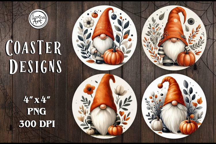 Halloween Coaster / Gnome / Printable Coaster / PNG