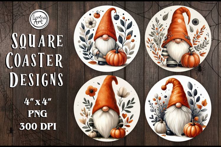 Halloween Coaster / Gnome / Printable Coaster / PNG