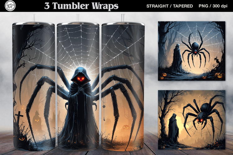 3 Halloween Tumbler Wrap Sublimations, 20 oz
