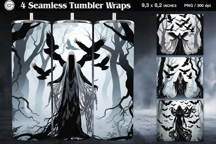 4 Creepy Ghost Tumbler Sublimation, 20 oz Tumbler Wrap