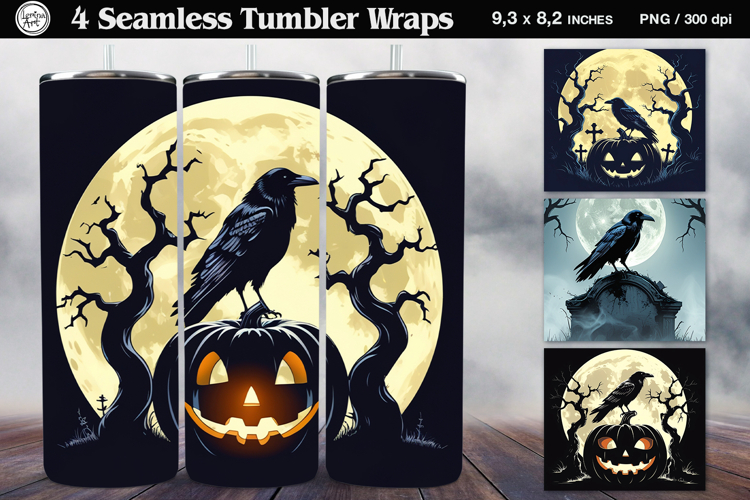 Raven Tumbler Sublimation, 20 oz Tumbler Wrap