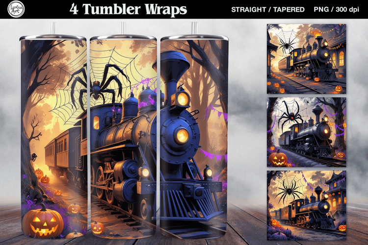 4 Halloween Tumbler Wrap Sublimations, 20 oz