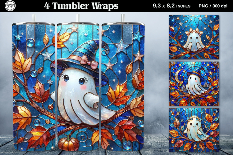 Cute Ghost Tumbler Sublimation, 20 oz Tumbler Wrap