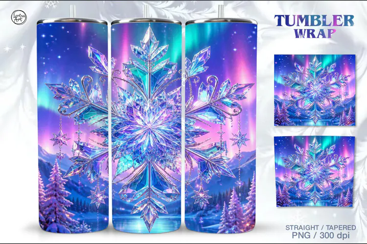 Northern Lights Seamless Tumbler Wrap 20 oz