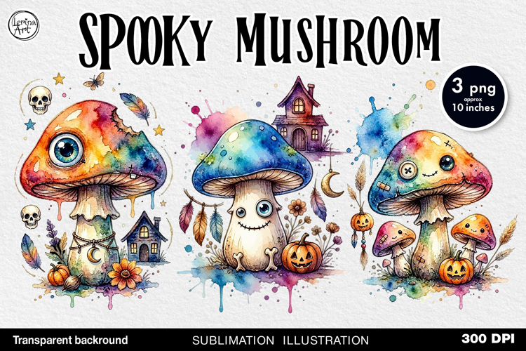 Spooky Mushroom. PNG sublimation