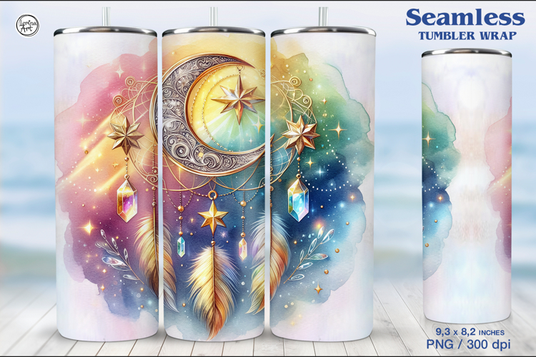 Boho Celestial Tumbler Wrap 20 oz