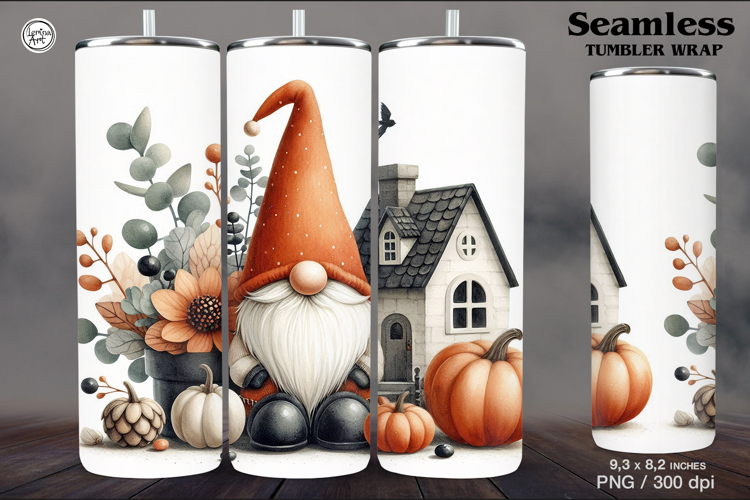 Halloween / Gnome / Tumbler Sublimation / 20 oz Tumbler Wrap