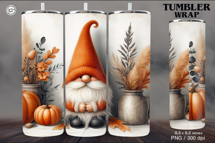 Halloween / Gnome / Tumbler Sublimation / 20 oz Tumbler Wrap