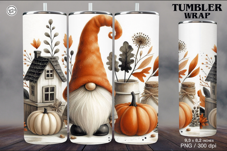 Halloween / Gnome / Tumbler Sublimation / 20 oz Tumbler Wrap