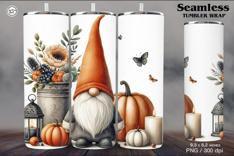 Halloween / Gnome / Tumbler Sublimation / 20 oz Tumbler Wrap