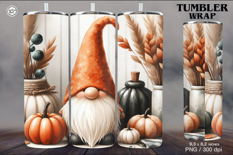 Halloween / Gnome / Tumbler Sublimation / 20 oz Tumbler Wrap