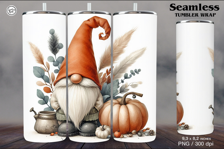 Halloween / Gnome / Tumbler Sublimation / 20 oz Tumbler Wrap