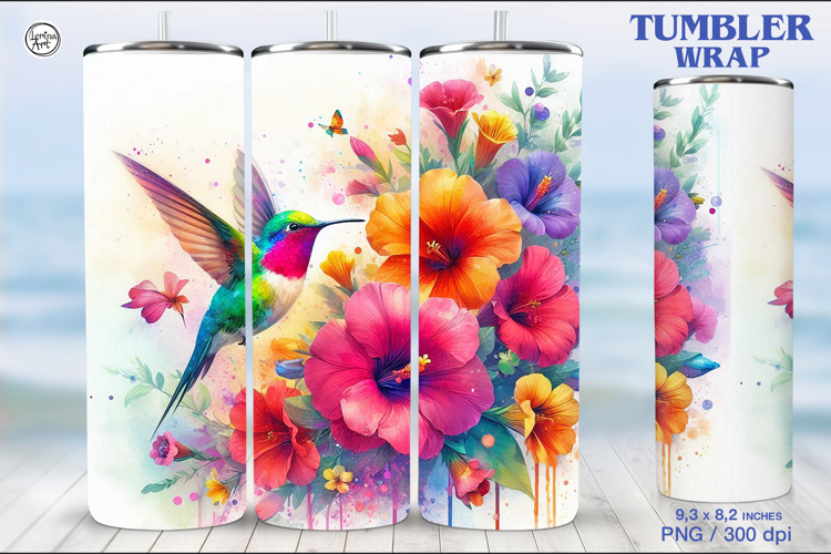 Hummingbird Tumbler Sublimation, 20 oz Tumbler Wrap