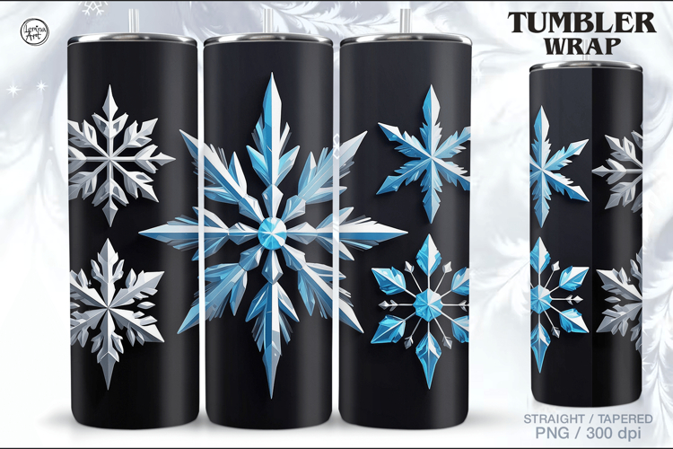 Christmas Snowflakes Tumbler Sublimation, 20 oz