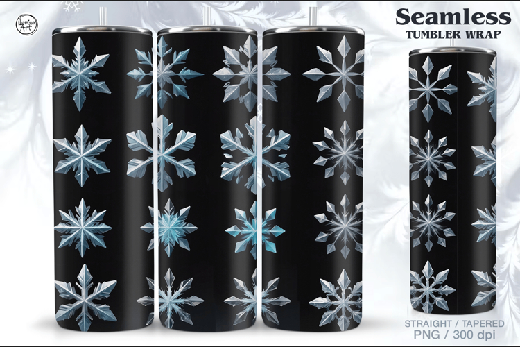 Christmas Snowflakes Seamless Tumbler Sublimation, 20 oz