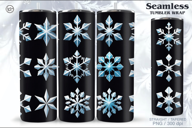 Christmas Snowflakes Seamless Tumbler Sublimation, 20 oz