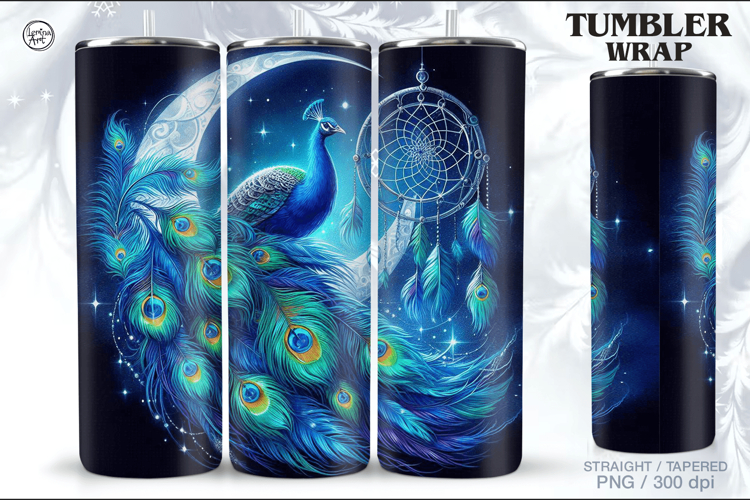 Peacock Tumbler Sublimation, 20 oz Tumbler Wrap