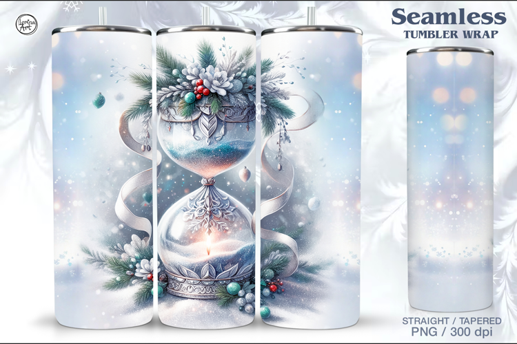 Winter Christmas Seamless Tumbler Wrap 20 oz